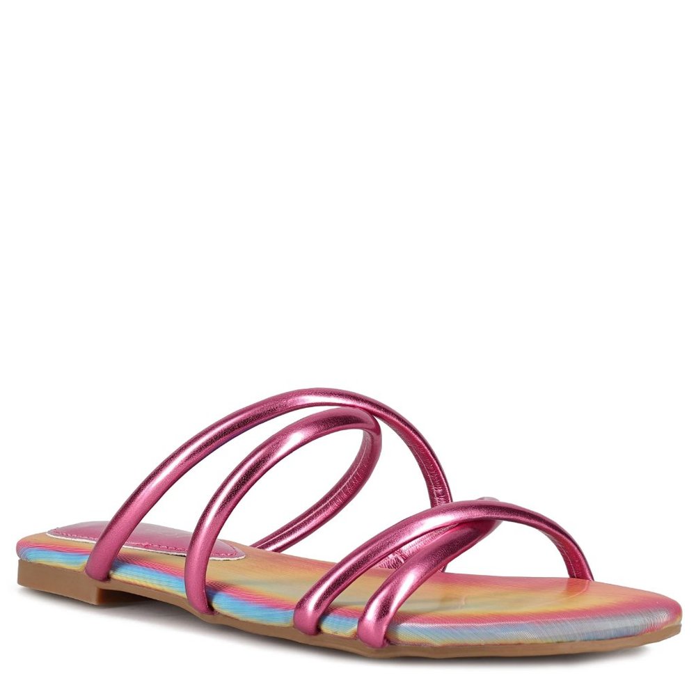 Nine West Sandals - Beva Dark Pink Metallic - Size 10M